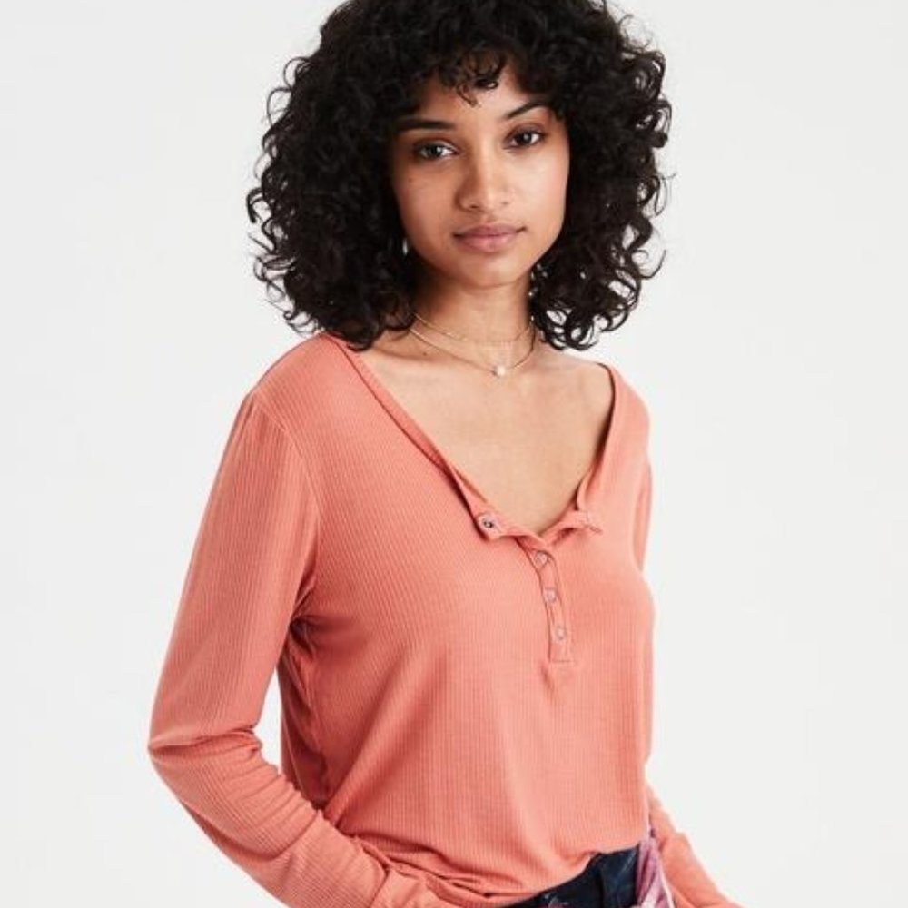 NWT American Eagle Coral Long Sleeve